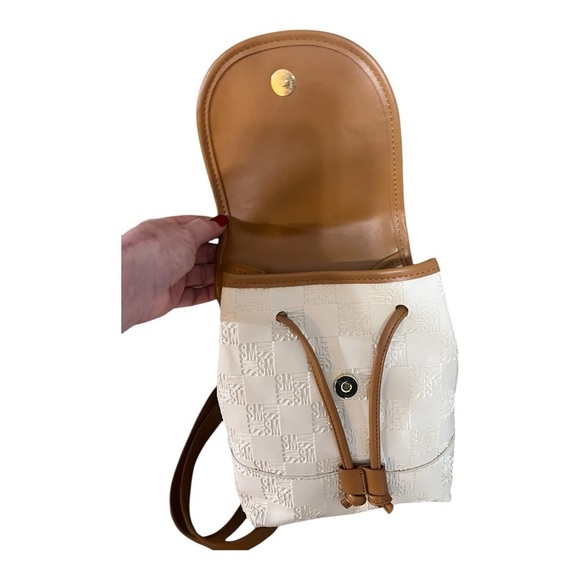 Steve Madden Tan and Cream Backpack with Textured Leather - Picture 3 of 5